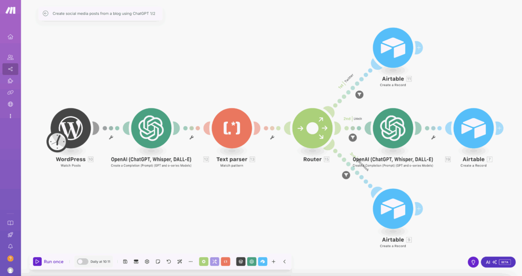 Exemple d'automation MAKE